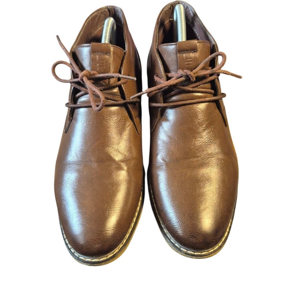 London Fog Men's Brown Chukka Boots Memory Foam Lace Up Size 10